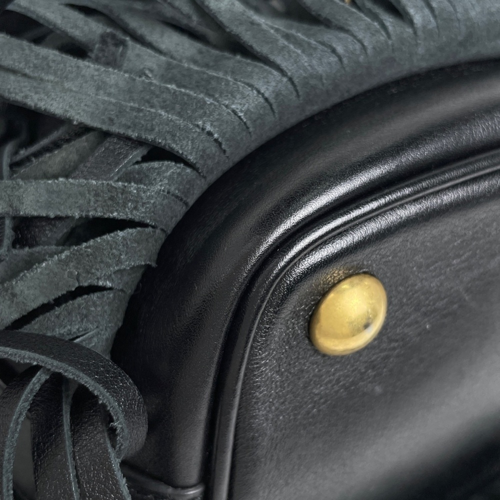 Saint Laurent Emmanuel Handbag, Logo, 2-Way Shoulder Bag, Fringe, Drawstring ... - Picture 3 of 9